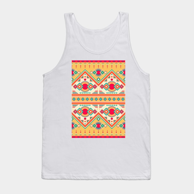 Ethnic , Geometric , Multicolor Tank Top by justrachna